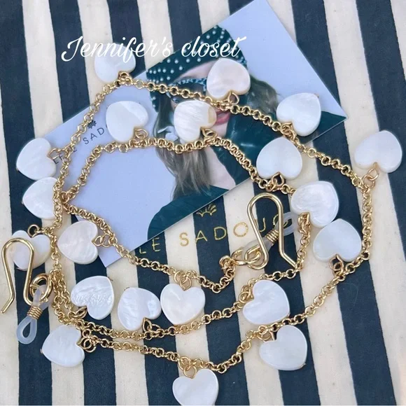 NWT 💜Lele Sadoughi Pearl Dangling Charm Sunglasses Chain - Picture 4 of 5